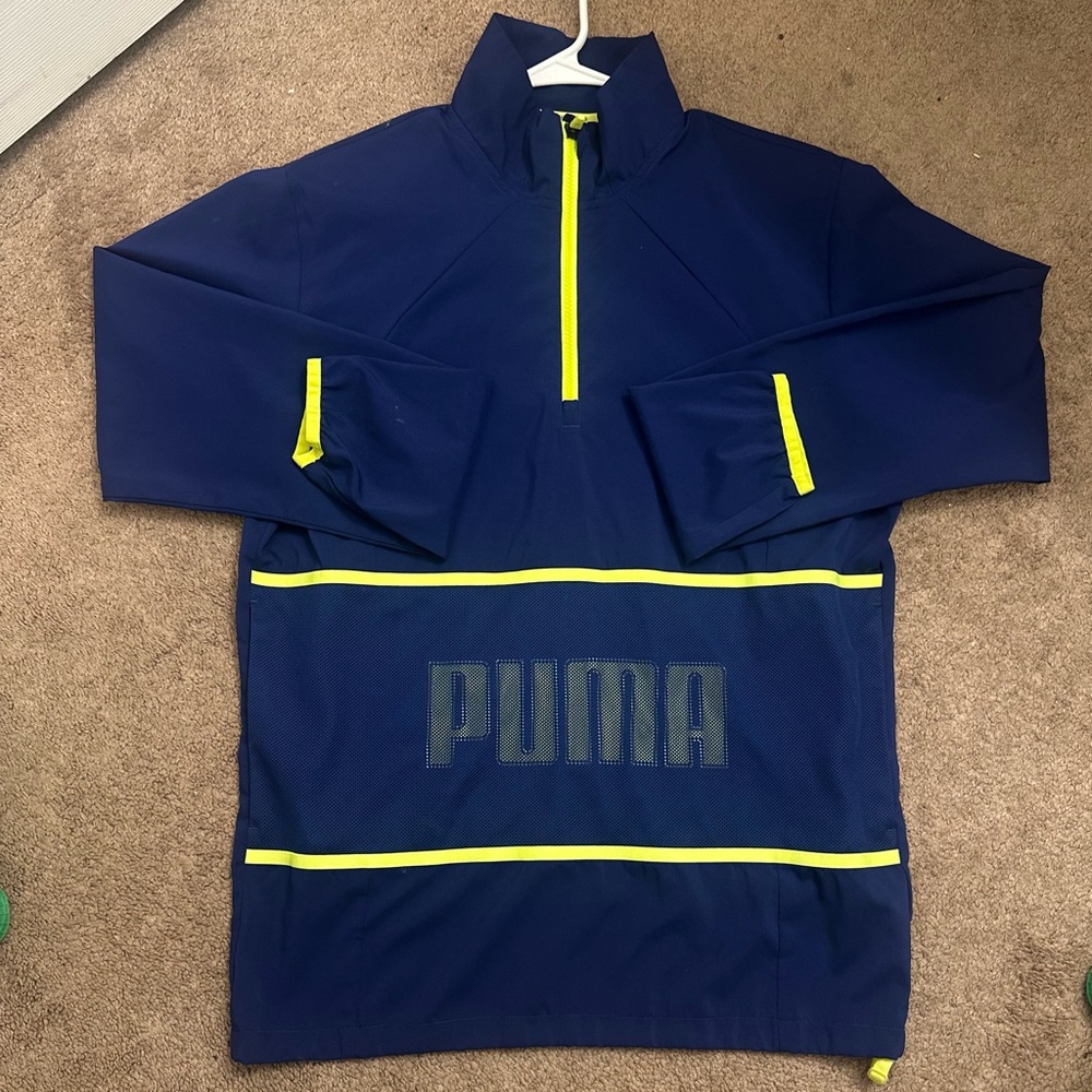 Puma Navy and Neon Yellow Training Jacket